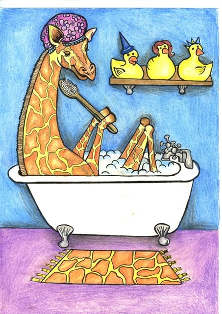 Bathing in the Animal Kingdom giraffe