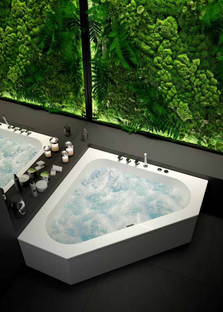 SONAS whirlpool systems, Luxury Corner Bathtub