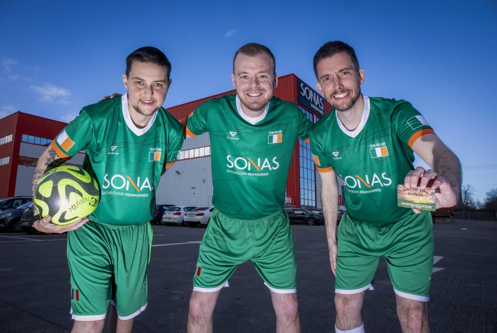 SONAS Bathrooms has announced their sponsorship of the Soccer Transplant Team Ireland.