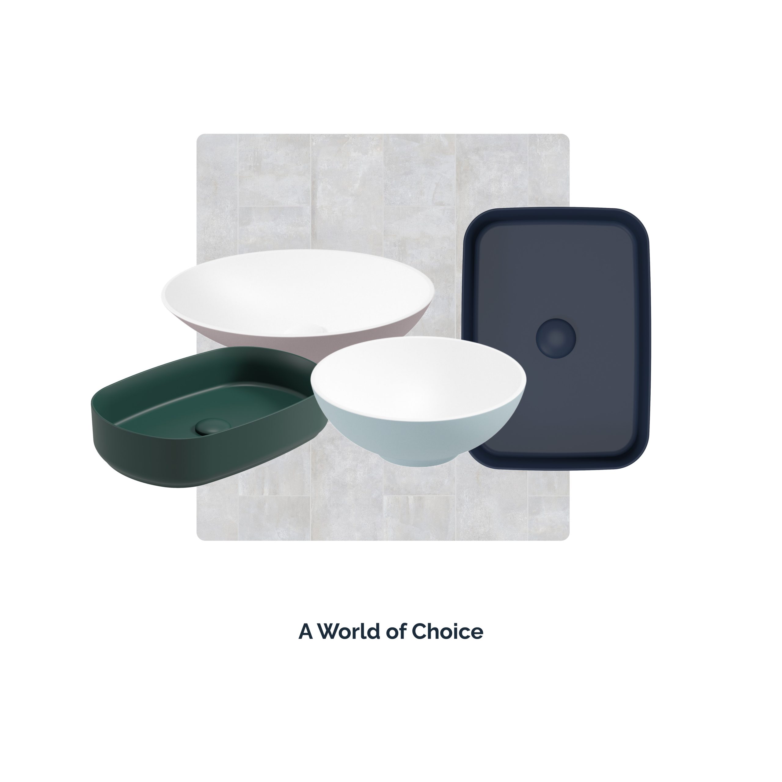 Enhance your bathroom space with a vivid array of colored basins and WC’s.
