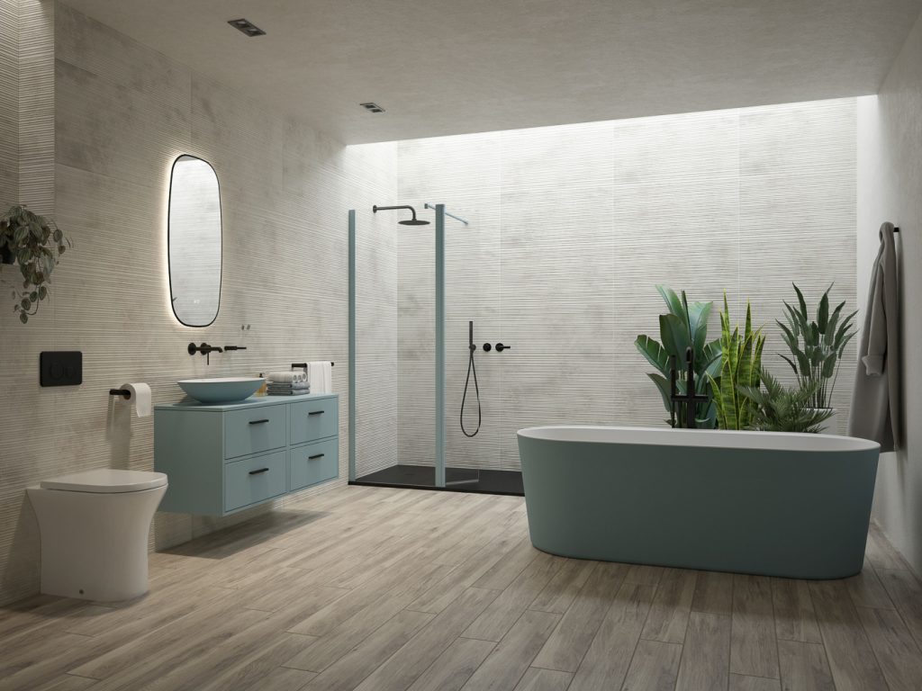 Complete Pastel Blue Bathroom Suite