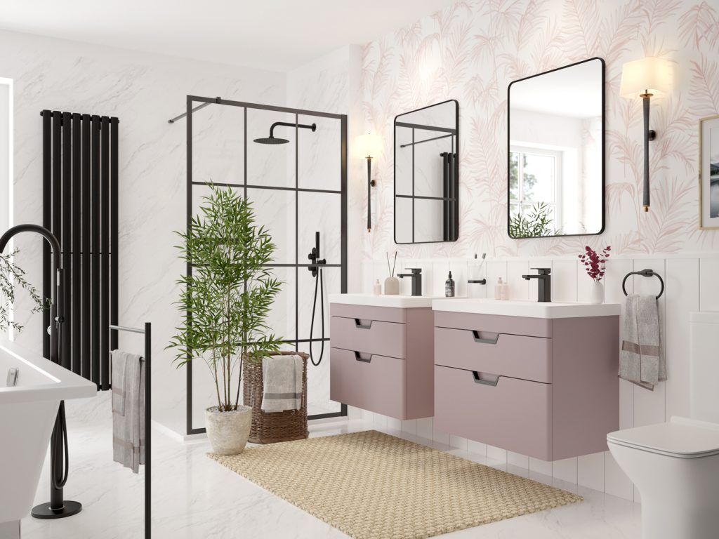 Pink Cabinet for Bathroom, Double Cabinets, Pink Bathroom ideas