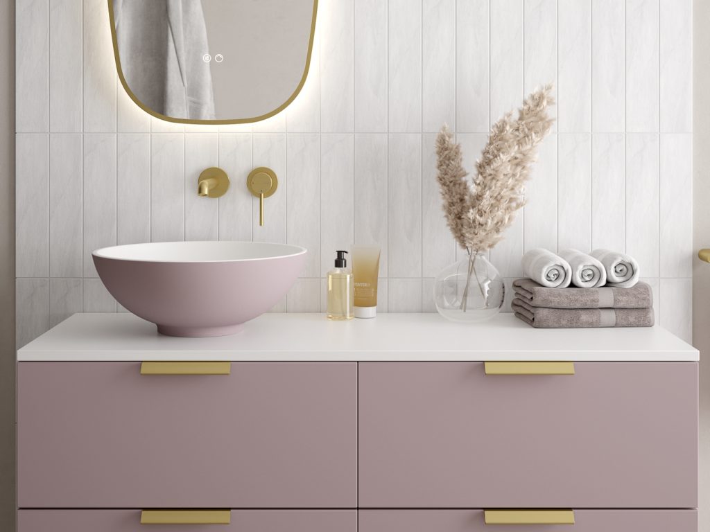 Pink Accents in Bathroom