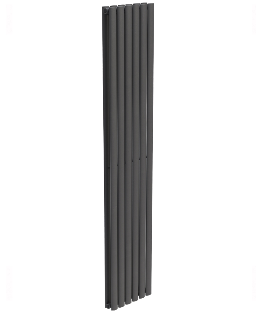 AMURA Elliptical Tube Vertical Designer Radiator 1800 x 360 Double Panel Anthracite