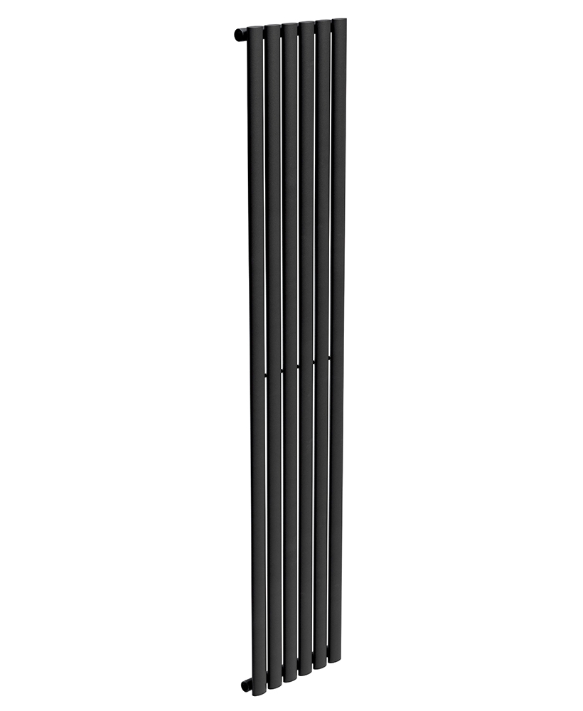 AMURA Elliptical Tube Vertical Designer Radiator  1800 X360 Single Panel Black