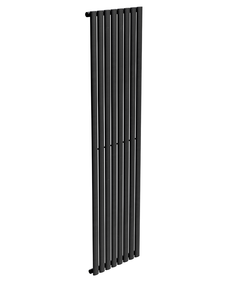 AMURA Elliptical Tube Vertical Designer Radiator  1800 X 480 Single Panel Black