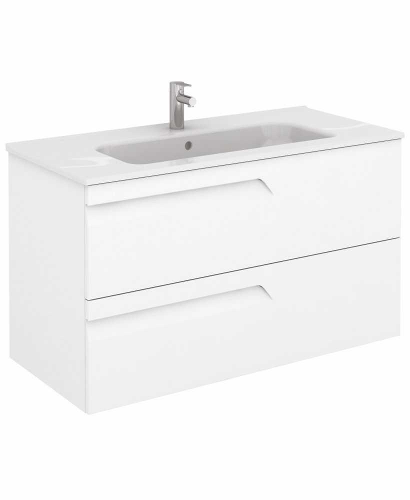 BRAVA 100 white vanity unit &slim basin