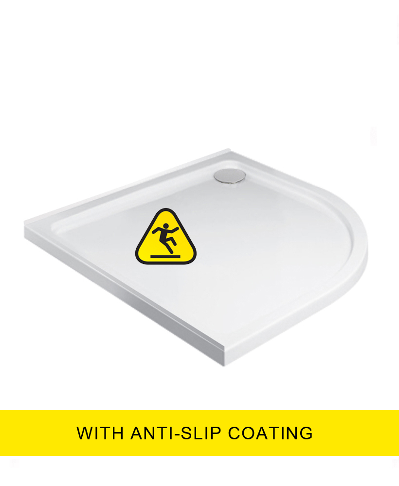 KRISTAL LOW PROFILE 800 Quadrant Upstand Shower Tray - Anti Slip with FREE shower waste