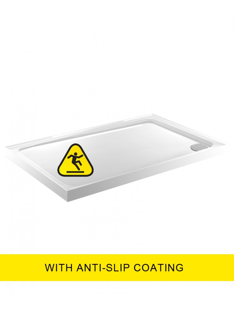 KRISTAL LOW PROFILE 1400X800 Rectangle 4 Up Stands Shower Tray - Anti Slip  with FREE shower waste