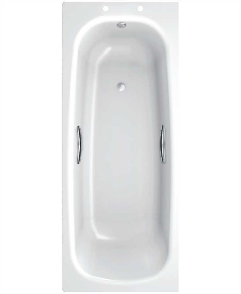 STRATA Single Ended 1700 x 700 Steel Bath - with Grips Only