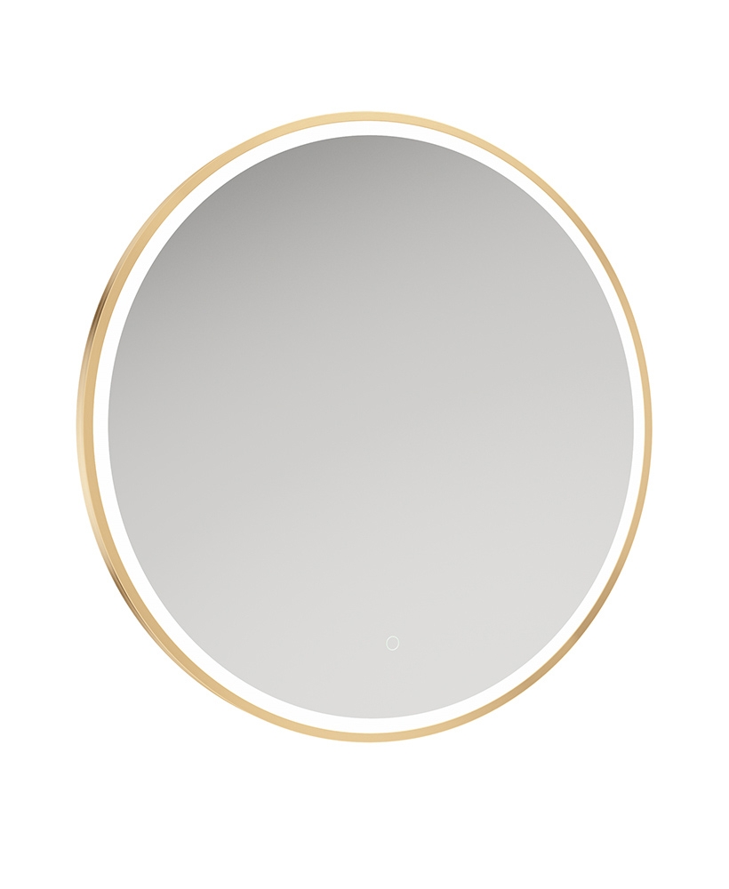 ASTRID Beam Gold Illuminated Metal Frame Round 800x800mm Mirror