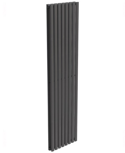 AMURA Elliptical Tube Vertical Designer Radiator 1800 x 480 Double Panel Anthracite