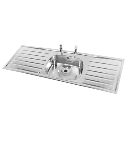 IBIZA HTM64 Inset Hospital Sink 1364x500mm Single Bowl Double Drainer  