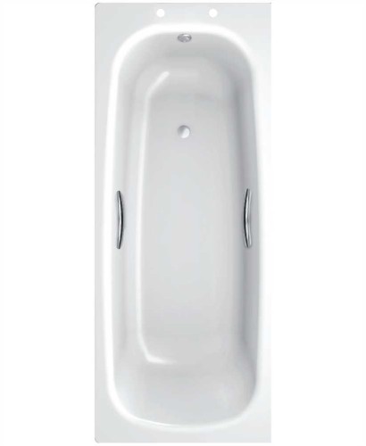 STRATA Single Ended 1500 x 700 Steel Bath - With Grips Only.