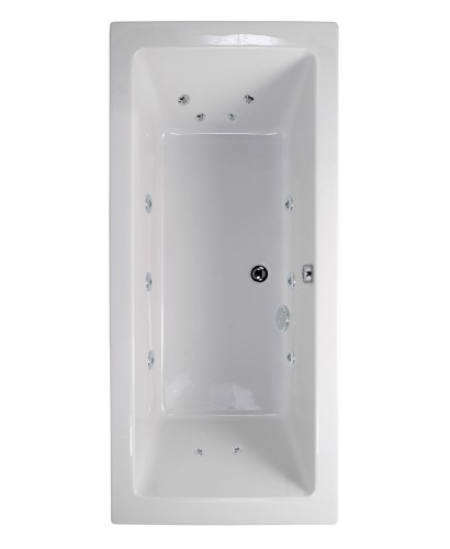PACIFIC Double Ended 1900x900mm 12 White Jet Bath