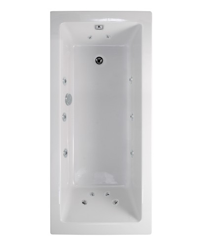 PACIFIC Single Ended 1700x700mm 12 White Jet Bath