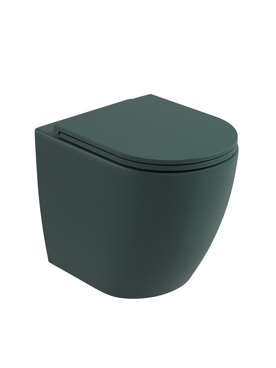 AVANTI Back To Wall Rimless WC & Seat - Forest Green