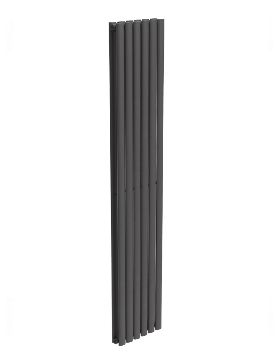 AMURA Elliptical Tube Vertical Designer Radiator 1800 x 360 Double Panel Anthracite