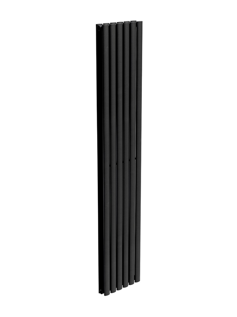 AMURA Elliptical Tube Vertical Designer Radiator  1800 X360 Double Panel Black