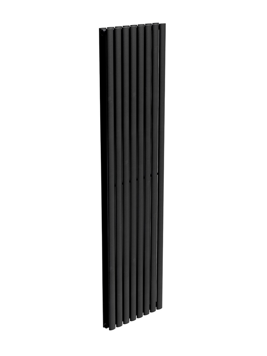 AMURA Elliptical Tube Vertical Designer Radiator  1800 X 480 Double Panel Black