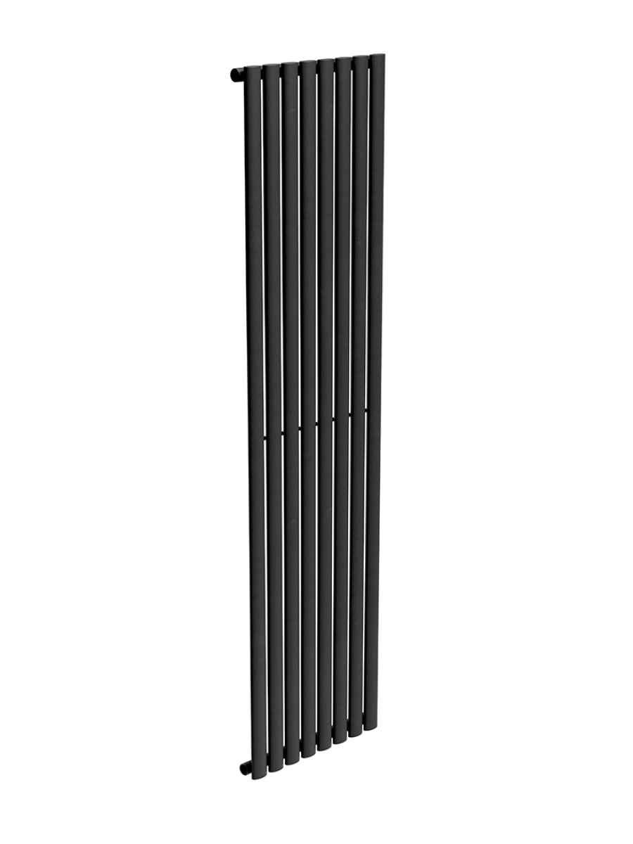AMURA Elliptical Tube Vertical Designer Radiator  1800 X 480 Single Panel Black