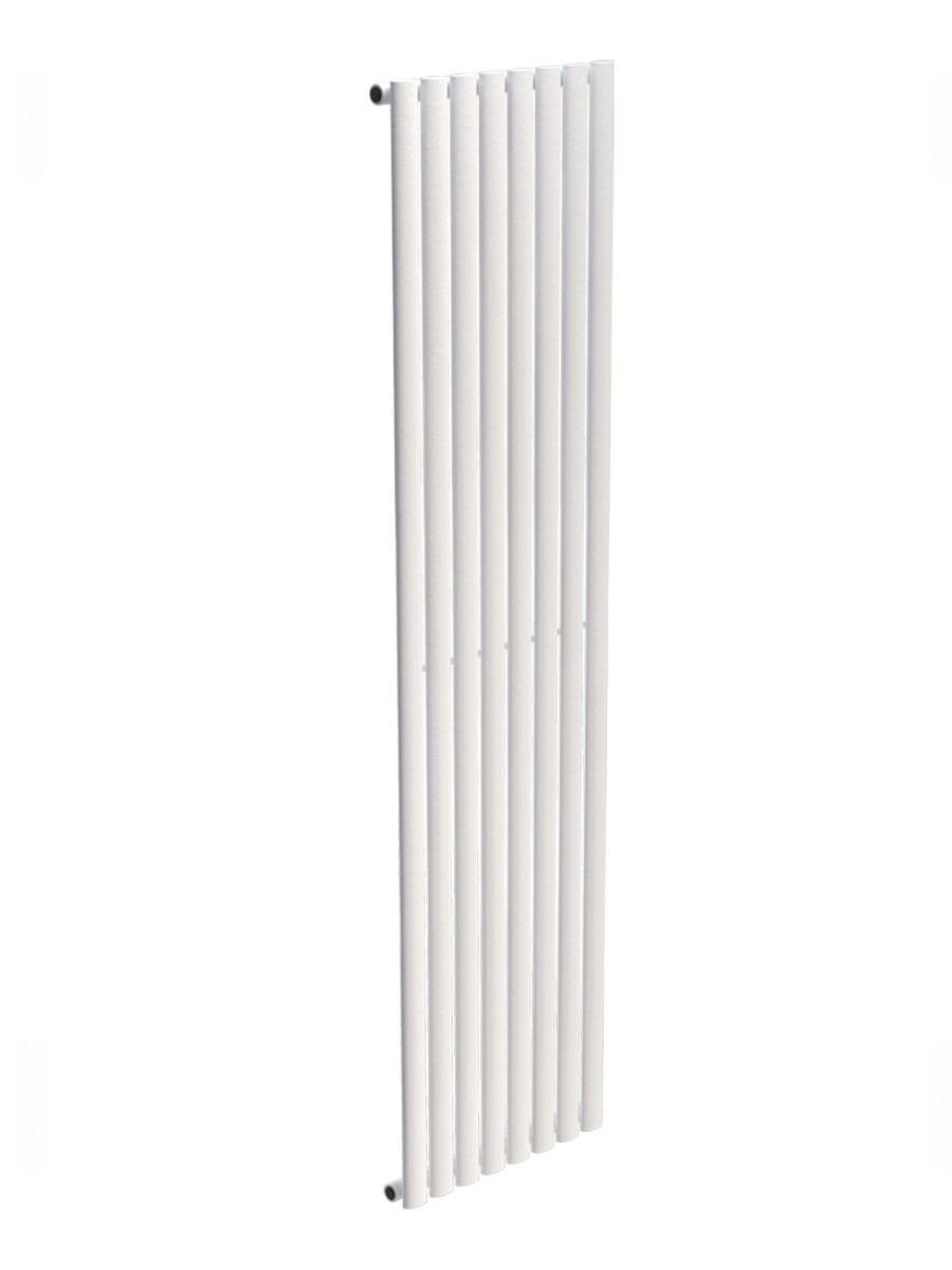 AMURA Elliptical Tube Vertical Designer Radiator 1800 x 480 Single Panel White