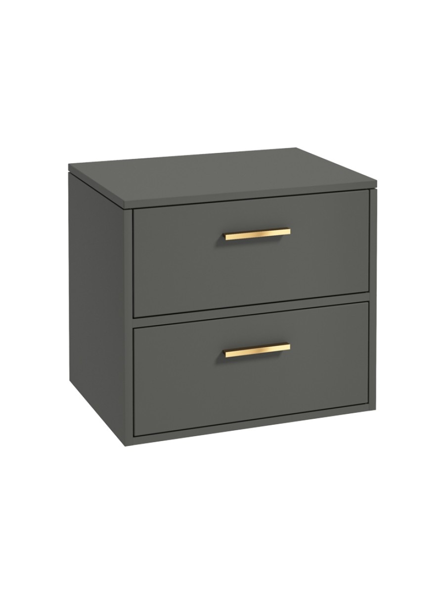 FINLAND 60cm Unit with Counter Top Gold Handle Matt Dolphin Grey