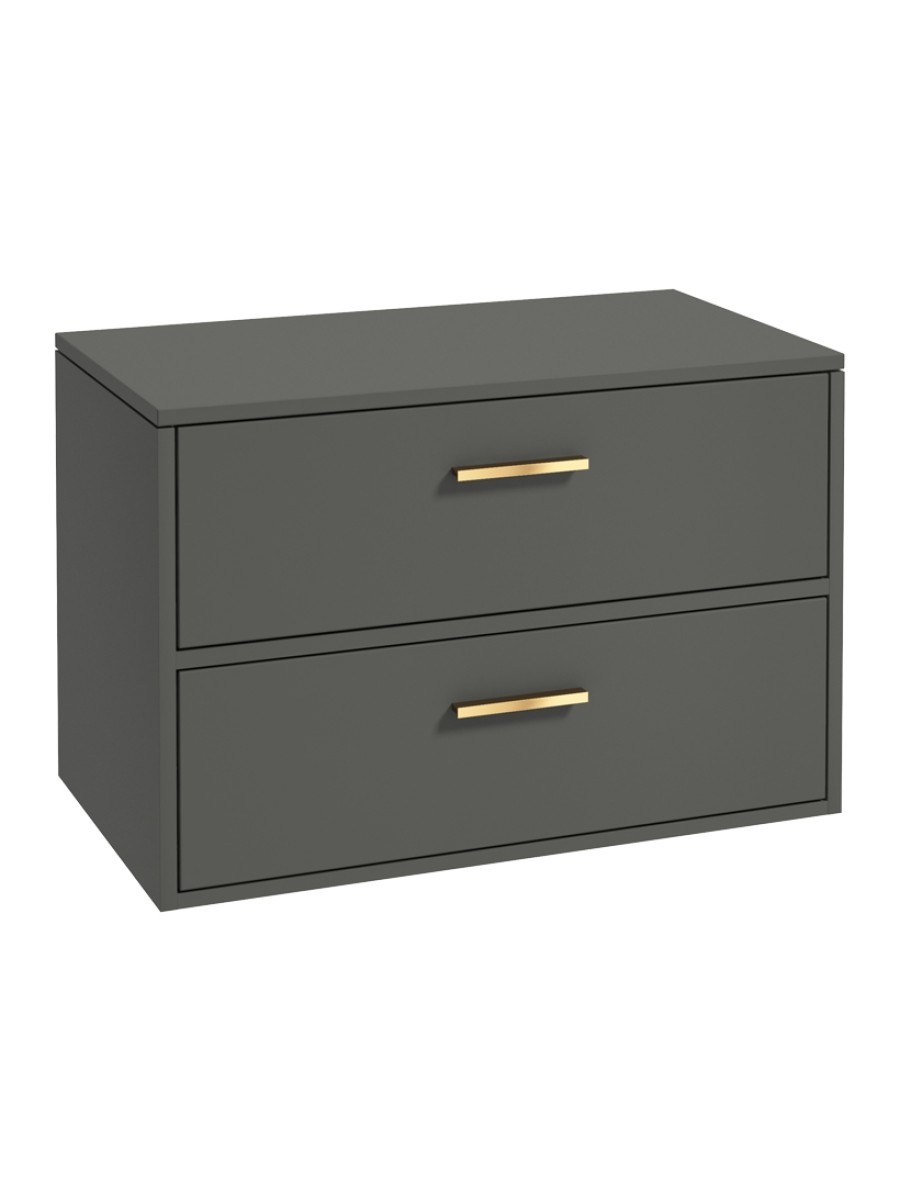 FINLAND 80cm Unit with Counter Top Gold Handle Matt Dolphin Grey