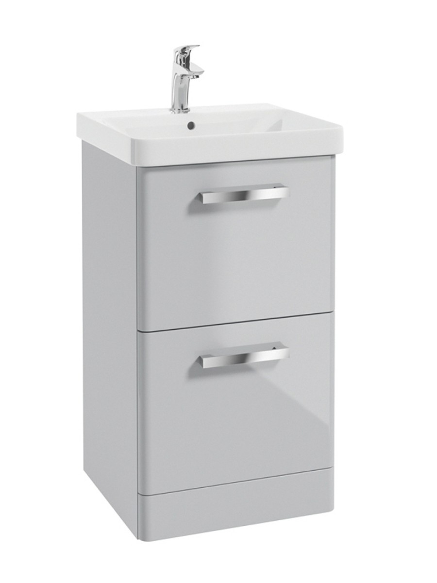 500mm Bathroom Vanity Unit 2 Drawer Wall Hung Furniture Storage Cabinet Grey Elm 