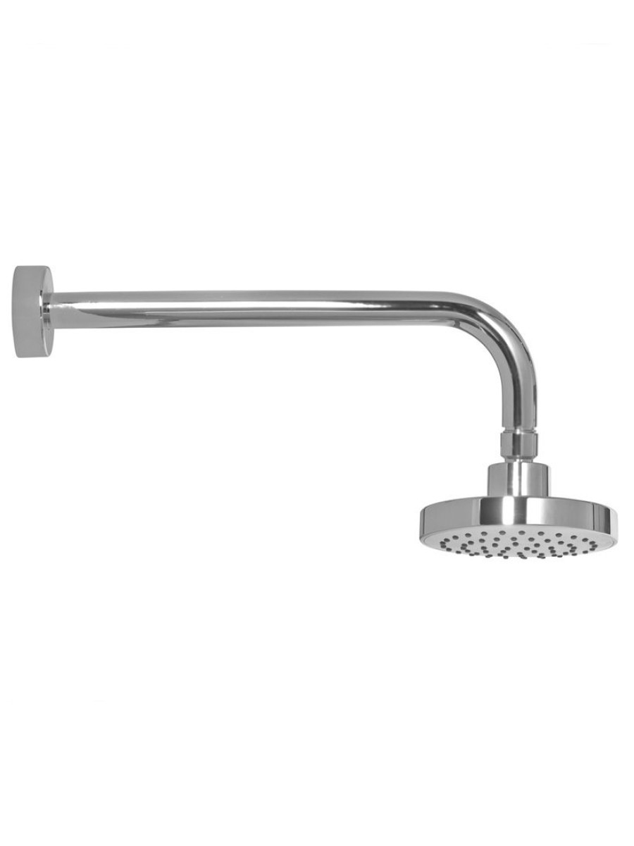 Riva Round 120mm Grey Faceplate Shower Head & 300mm Wall Shower Arm
