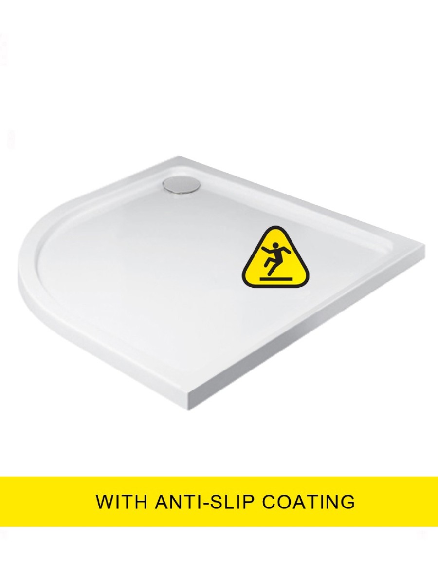 KRISTAL LOW PROFILE  1200X800 Quadrant LH Shower Tray - Anti Slip with FREE shower waste