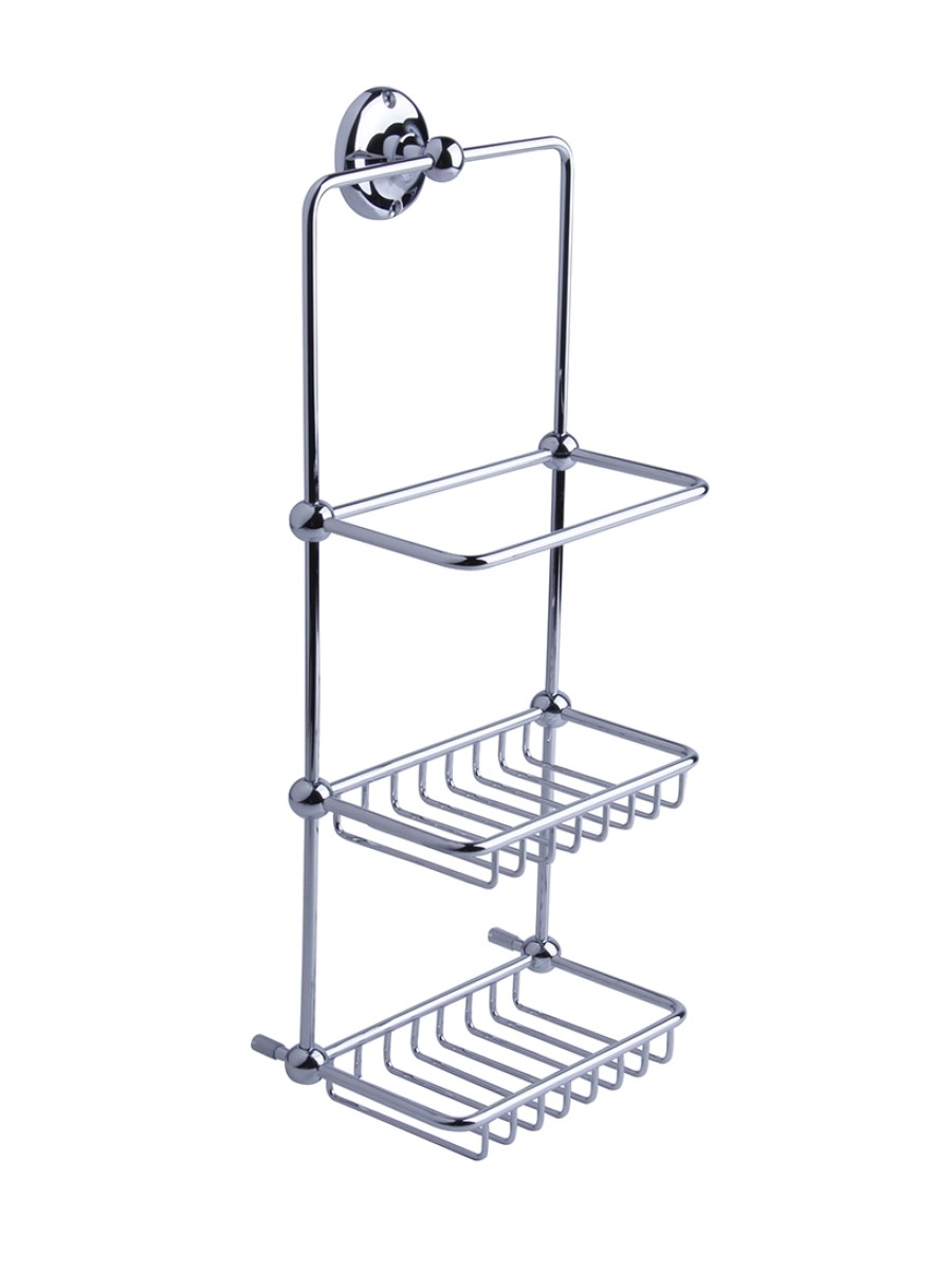 STOCKTON Traditional Wall mounted Shower basket 435x165x205mm Chrome