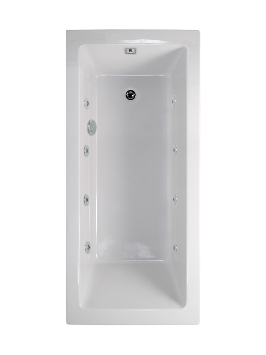PACIFIC Single Ended 1700x700mm 8 White Jet Bath