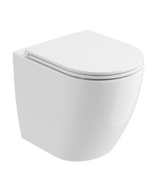 Avanti Back To Wall Rimless WC & Seat - Ceramic White