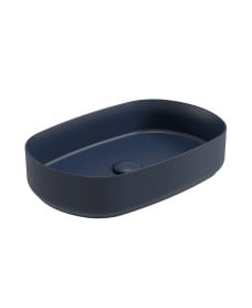 AVANTI Oval 55cm Vessel Basin with Ceramic Click Clack Waste - Parisian Blue