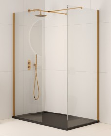 Aspect 700mm Wetroom Panel - Brushed Gold