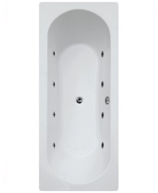 Clover  1800 x 800 Double Ended 8 Jet Whirlpool Bath