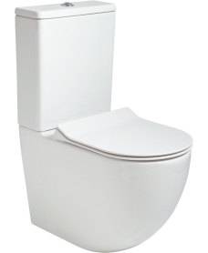Inspire Fully Shrouded RIMLESS Toilet and Slim Soft Close Seat