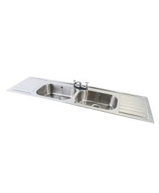 Ibiza HTM64 Inset Hospital Sink 1828x500mm Double Bowl Double Drainer  