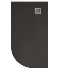 Slate 1000x800 Offset Quadrant Shower Tray RH Black - Anti Slip 