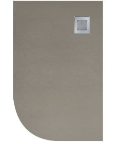 Slate 1200x900 Offset Quadrant Shower Tray RH Taupe - Anti Slip 