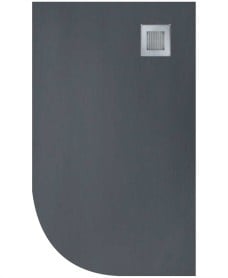 Slate 1000x800 Offset Quadrant Shower Tray RH Anthracite - Anti Slip 