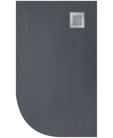 Slate 1200x900 Offset Quadrant Shower Tray RH Anthracite - Anti Slip 