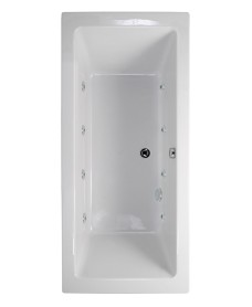 PACIFIC Double Ended 1600x700mm 8 White Jet Bath