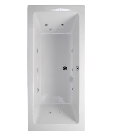 PACIFIC Double Ended 1800x900mm 12 White Jet Bath