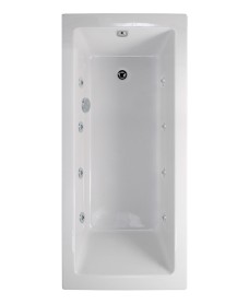 PACIFIC Single Ended 1600x700mm 8 White Jet Bath