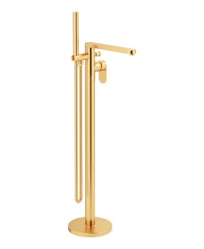 NORFOLK Floor Standing Bath Shower Mixer Brushed Gold