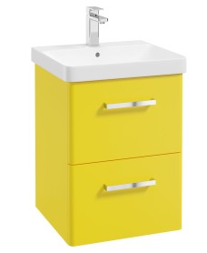 KORA  50cm WH 2 Drawer Vanity Unit Sun-Kissed Yellow Matt-Chrome Handle