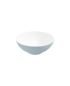 SKAL Round Wash Basin 400x150 White - Morning Sky Blue Matt & Waste