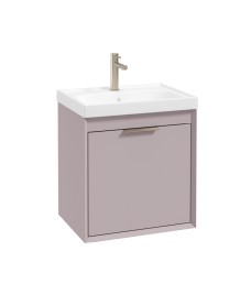 FJORD Wall Hung 50cm Two Drawer Vanity Unit Matt Cashmere Pink - Brushed Nickel Handle